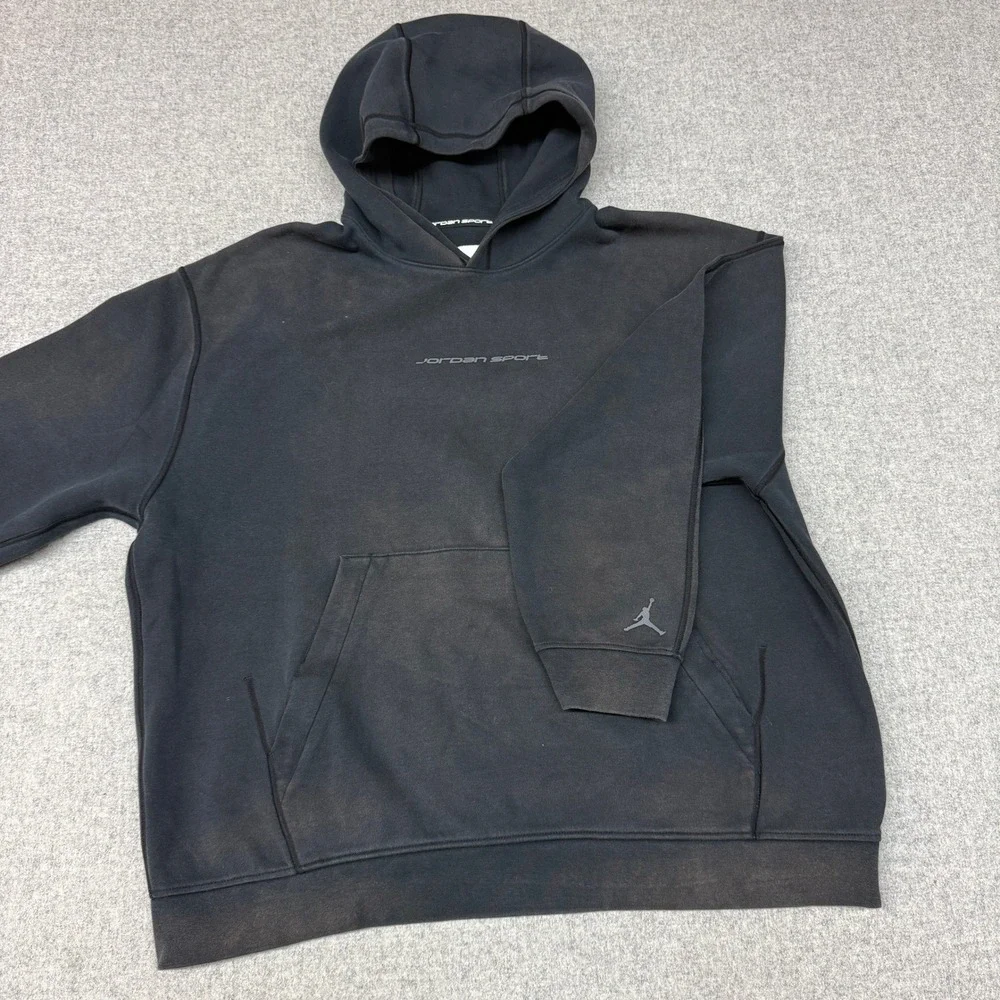 Jordan Sport Dri-FIT Hoodie XL Black Pullover Sweatshirt Jumpman Logo Athletic